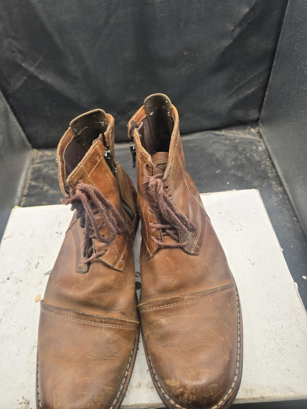 Timberland Brown Leather Chukka Boots with Side Zipper